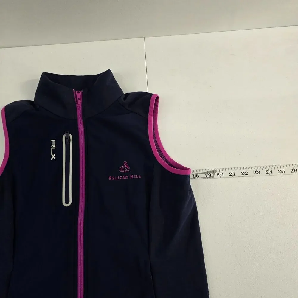 RLX Ralph Lauren Pelican Hill golf vest full zip womens blue Small 6498‎
